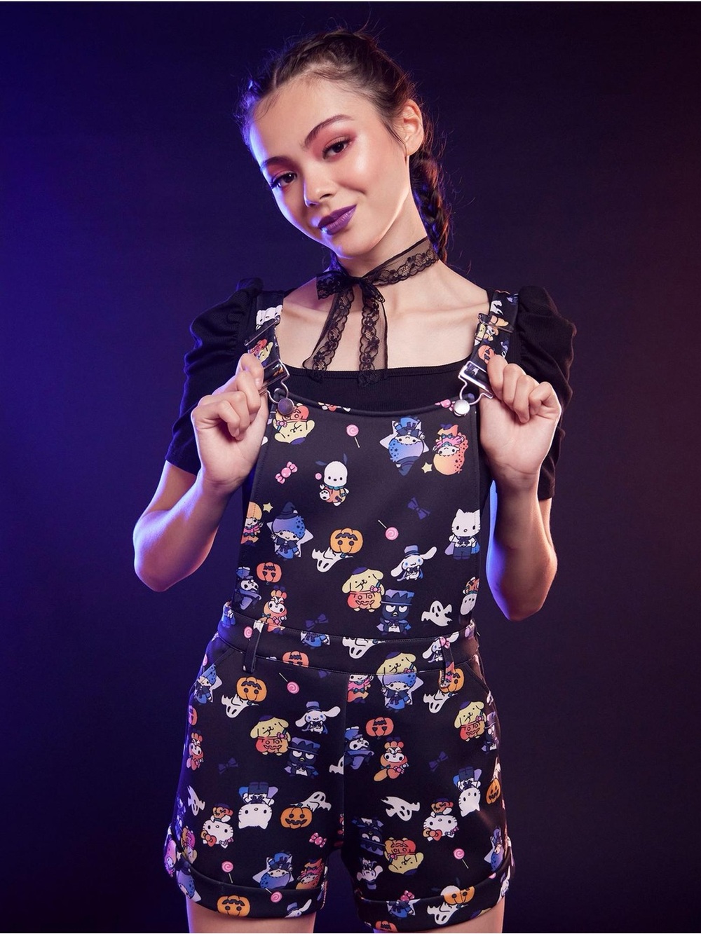 Hot Topic Hello Kitty & Friends Halloween Scuba Shortalls Size Small Sanrio